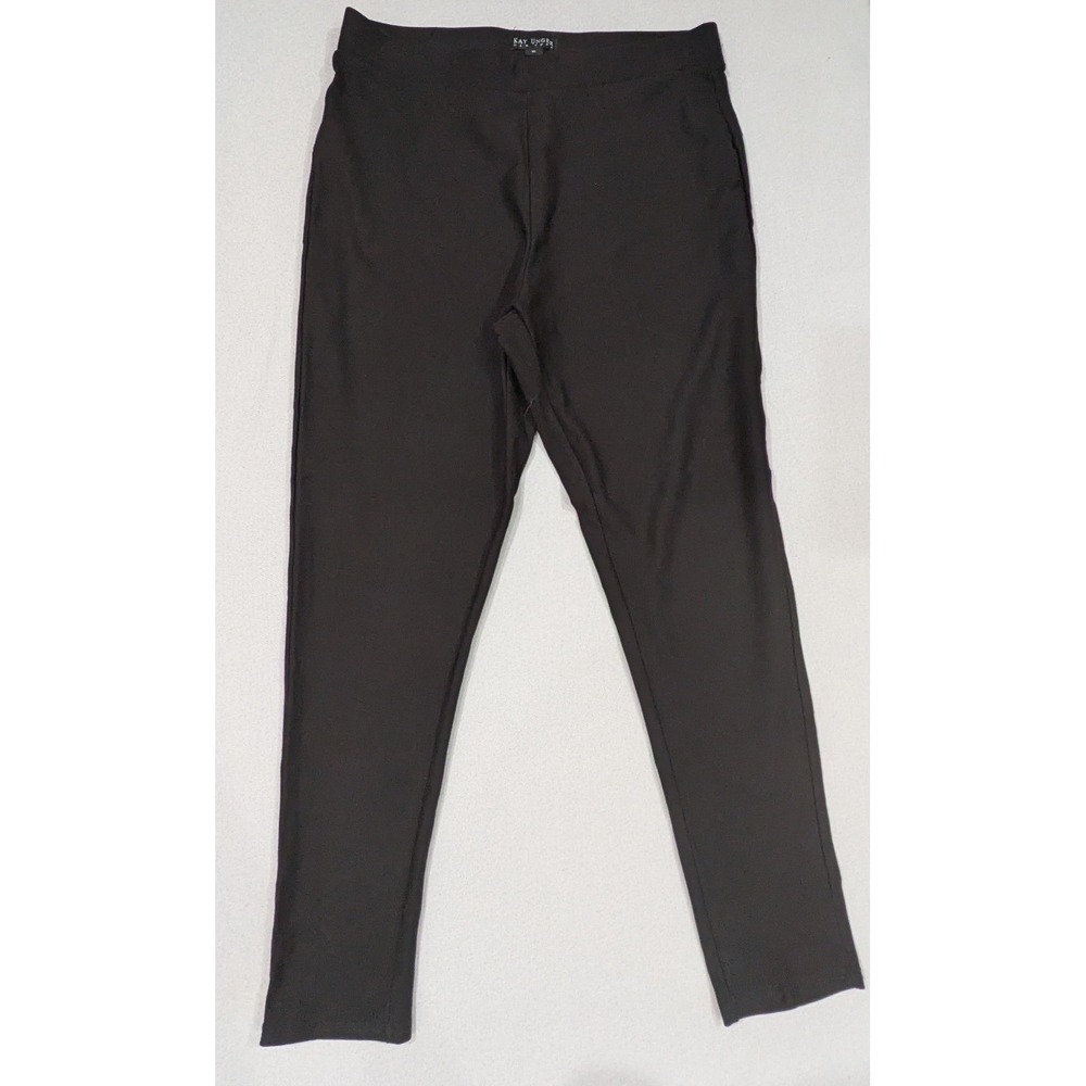 Kay Unger Leggings Women XL Black Excellent Ponte Knit Slim Pull On Pants
